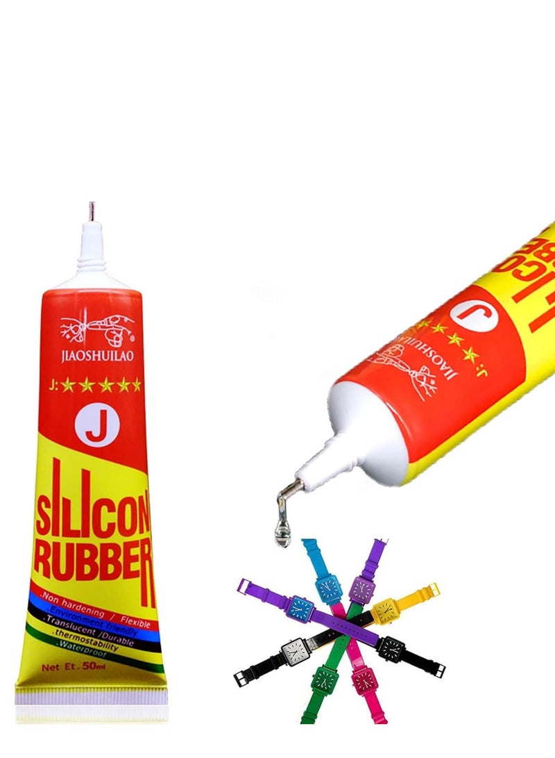 Captaintech Silicone Adhesives Clear Super Glue Sealant Transparent Waterproof Heat Resisting, Can be Used to Connect Electronic Components for Rubber Liquid TPU TPR TPE, 1.7 Fl Oz, 50ml - Image 1