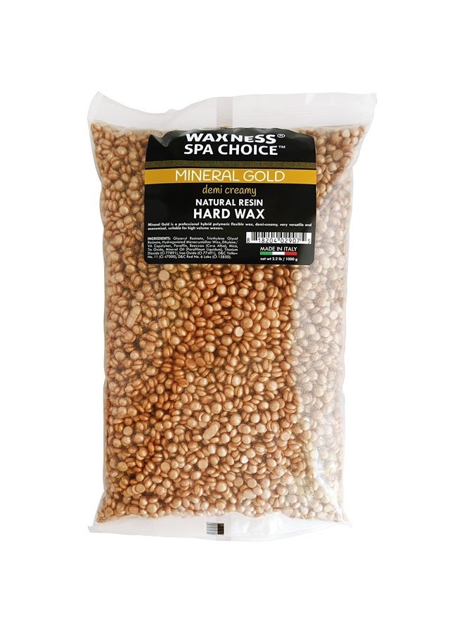 Waxness Spa Choice Mineral Gold Demi Creamy Hard Wax Beads 2.2 lb / 1 kg - Image 1