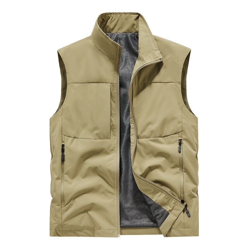 Large Size Thin Men'S Casual Simple Multi-Pocket Vest Outdoor Sports Sleeveless Vest Breathable Vest - Image 3