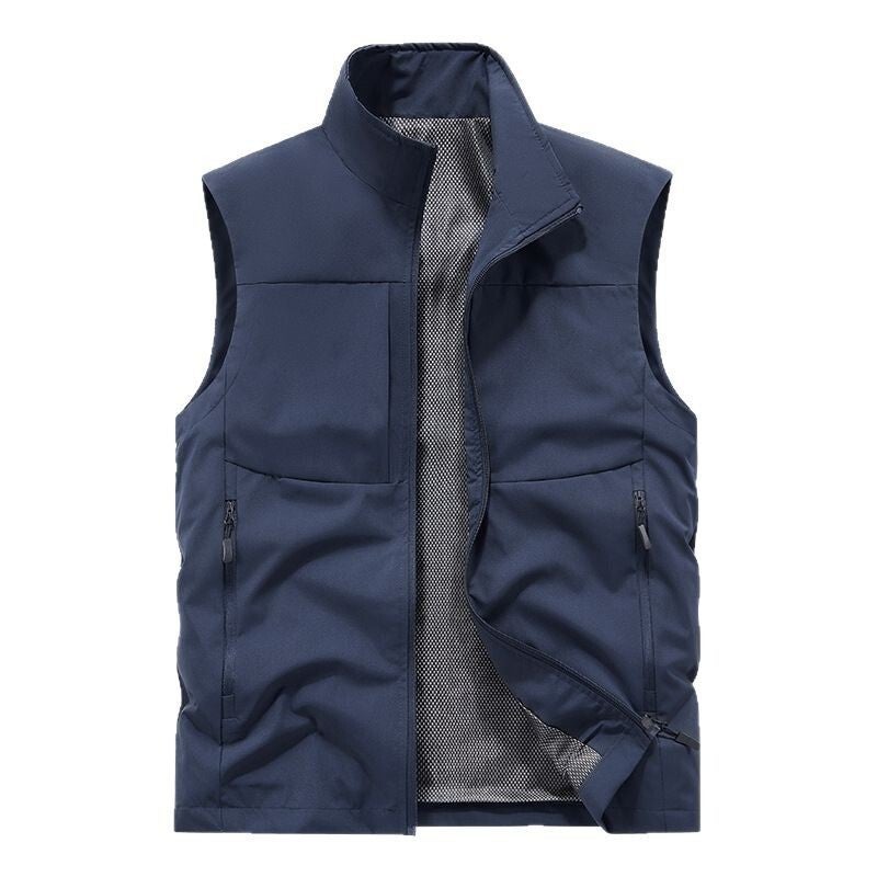 Large Size Thin Men'S Casual Simple Multi-Pocket Vest Outdoor Sports Sleeveless Vest Breathable Vest - Image 5