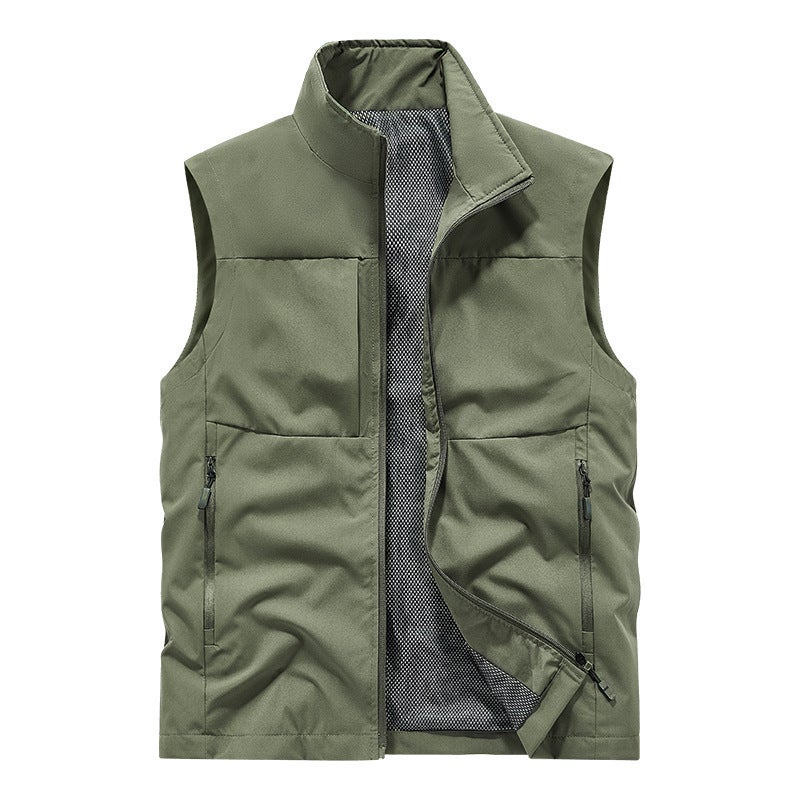 Large Size Thin Men'S Casual Simple Multi-Pocket Vest Outdoor Sports Sleeveless Vest Breathable Vest - Image 4