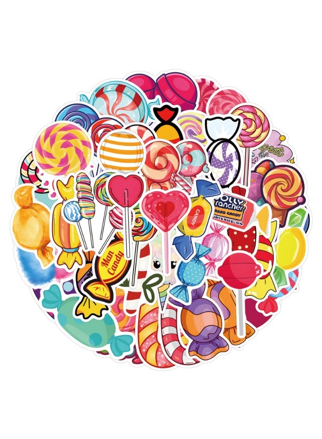 NIBEMINENT 55 Pcs Candy Deco Kit Waterproof Stickers, High Definition Printing Bright Colors, Suitable for Laptop Skateboard Luggage Water Bottle Guitar DIY - Image 2