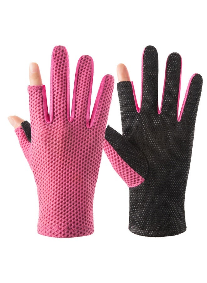 Men Women Gloves,Outdoor Sports Breathable Thin Mesh Cloth Driving Riding Thin Protection Gloves 