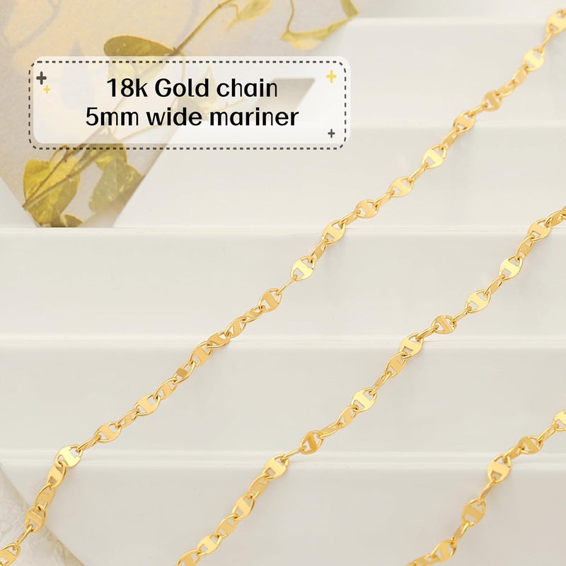 PEARLADA سلسلة نظارات من الذهب عيار 18 قيراط، حاملة نظارات شمسية، حاملة نظارات قراءة، سلسلة خرز ذهبية، حبل لانيارد - Image 4