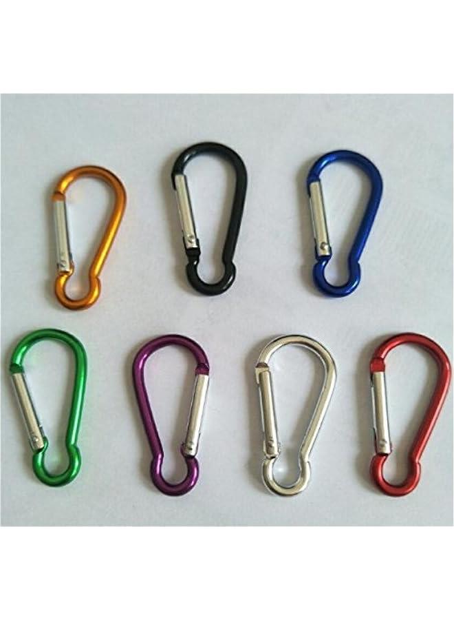 5 PCS Aluminum Gourd Shape Buckle Pack, Locking Clip Camping Spring Snap Hook Keychain Hiking (Random Color)  - Image 3