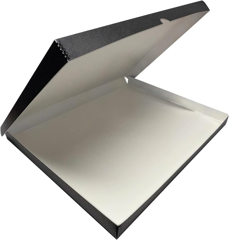 Lineco Folio Storage Box, Clamshell Design with Metal Edge. 18.5x24.5x1.75, Archival Boxboard, Organize and Preserve Photos, Prints, Cards, Magazines, Documents, Art, Ephemera, Family Records, Black - Image 1