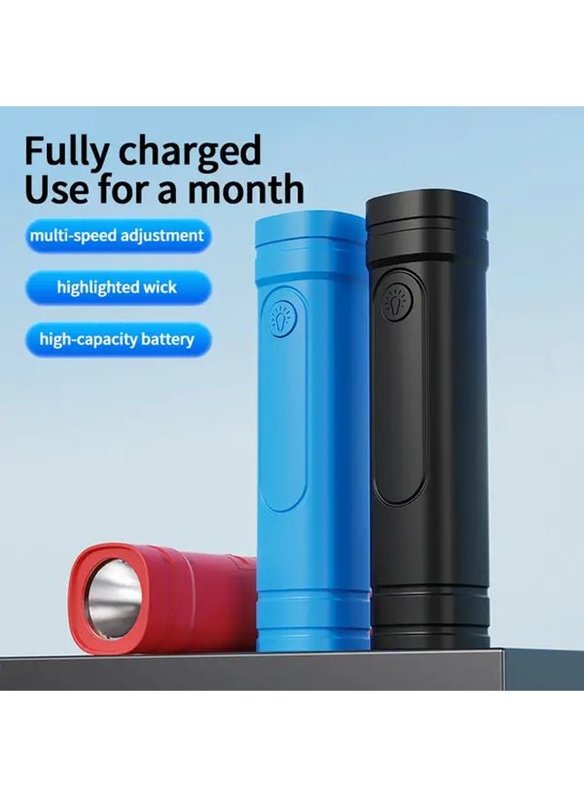 Black Handheld Flashlight Long Range Type C Charging 1200mAh Battery Multi Level Brightness - Image 2