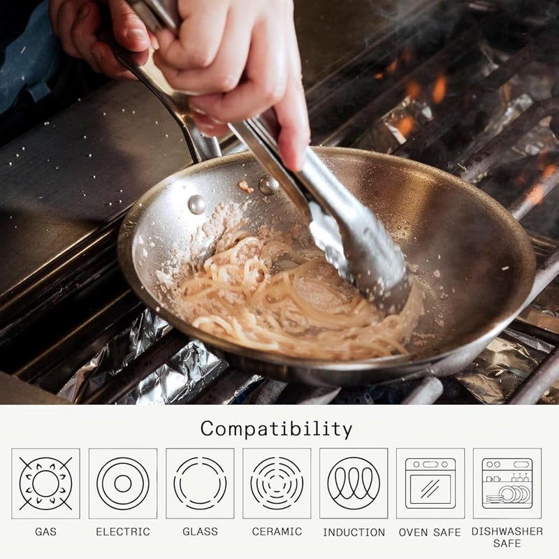 Madein Made In Cookware - 10-Inch Stainless Steel Frying Pan - 5 Ply Stainless Clad - Professional Cookware - Crafted in Italy - Induction Compatible - Image 5