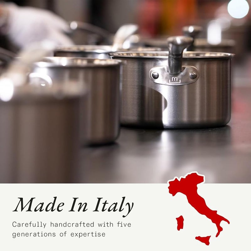 Madein Made In Cookware - 10-Inch Stainless Steel Frying Pan - 5 Ply Stainless Clad - Professional Cookware - Crafted in Italy - Induction Compatible - Image 2