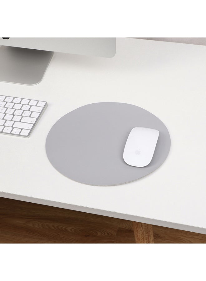 Round Mouse Pad Small Size Single-double-sided Solid Color Computer Office Game Girls' Table Mat Non-slip Mouse Pad Formulation-Color:φ20CM-Pattern:Double-sided-dark Green + Light Gray