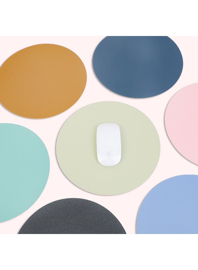 Round Mouse Pad Small Size Single-double-sided Solid Color Computer Office Game Girls' Table Mat Non-slip Mouse Pad Formulation-Color:φ20CM-Pattern:Double-sided-dark Green + Light Gray