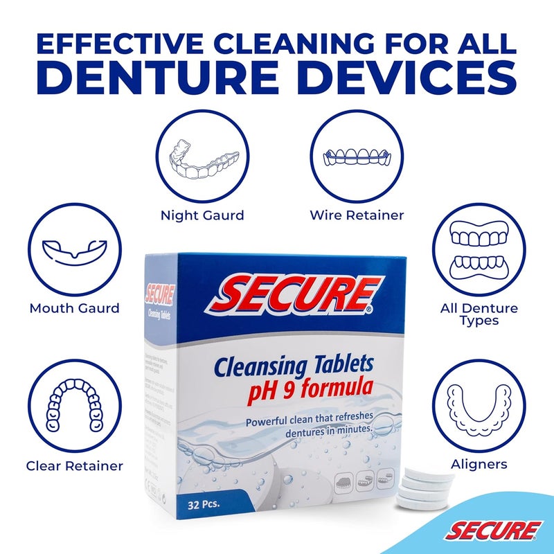 Secure Secure Denture Cleansing Tablets 32 tabs - Image 5