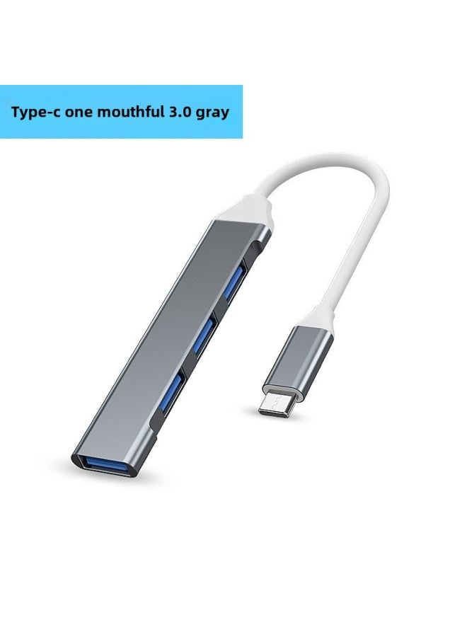 Usb Splitter Typec3.0 External One-to-four Car Mobile Phone Laptop Usb Hub Docking Station-Number Of Interfaces:Type-c One Mouth 3.0 Four-in-one [gray Bag}  - Image 1