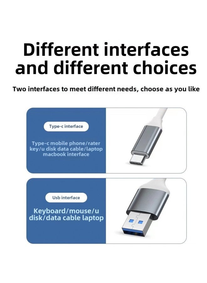 Usb Splitter Typec3.0 External One-to-four Car Mobile Phone Laptop Usb Hub Docking Station-Number Of Interfaces:Type-c One Mouth 3.0 Four-in-one [gray Bag}  - Image 5