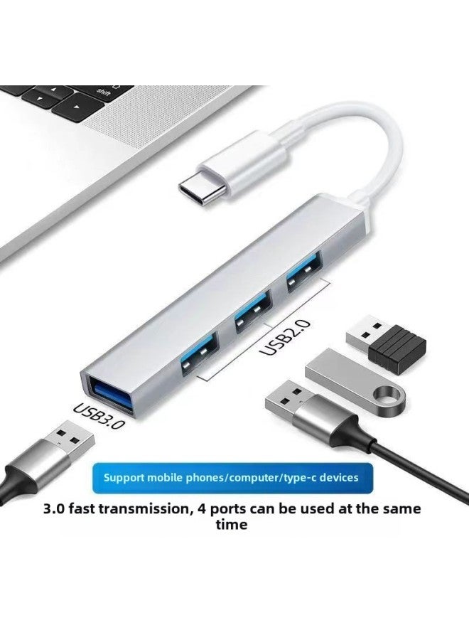 Usb Splitter Typec3.0 External One-to-four Car Mobile Phone Laptop Usb Hub Docking Station-Number Of Interfaces:Type-c One Mouth 3.0 Four-in-one [gray Bag}  - Image 4