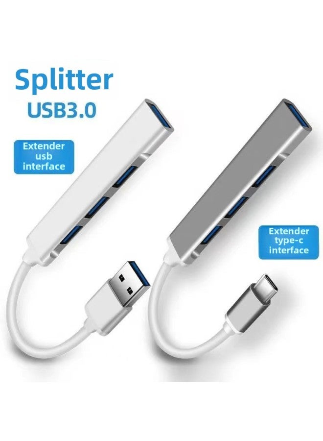 Usb Splitter Typec3.0 External One-to-four Car Mobile Phone Laptop Usb Hub Docking Station-Number Of Interfaces:Type-c One Mouth 3.0 Four-in-one [gray Bag}  - Image 2