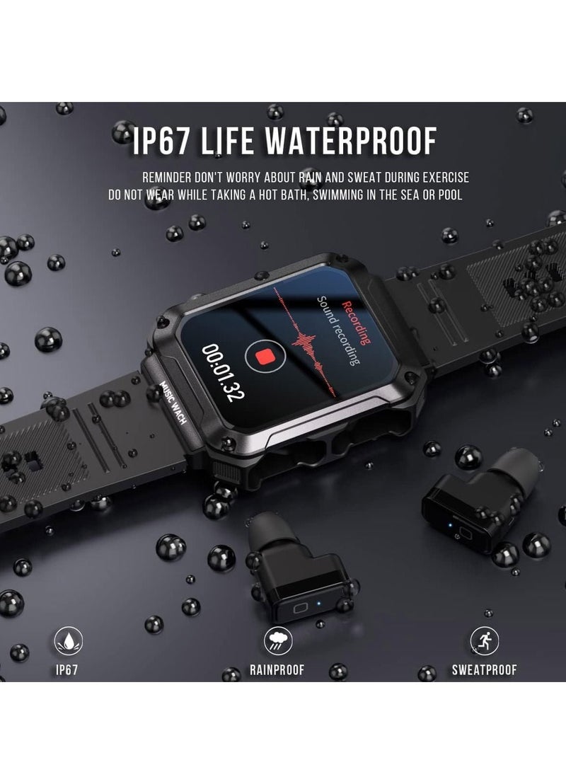 Excefore Smart Watch with Earbuds,Watch Buds Smartwatch,3 in 1 Smart Watch Buit-in 4GB Memory,1.96" Smartwatches (Call Receive/Dial), Waterproof, Recording, Sleep Monitor, Fitness Tracker for iOS Android - Image 5