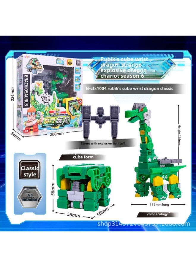 Xinqi Explosion Dragon Chariot Rubik's Cube 6 Tyrannosaurus Robot-shaped Deformation Mech Novel Tyrannosaurus Imitation Boy Toy-Color:Rubik's Cube Tyrannosaurus Classic N-ZFX1001 - Image 3