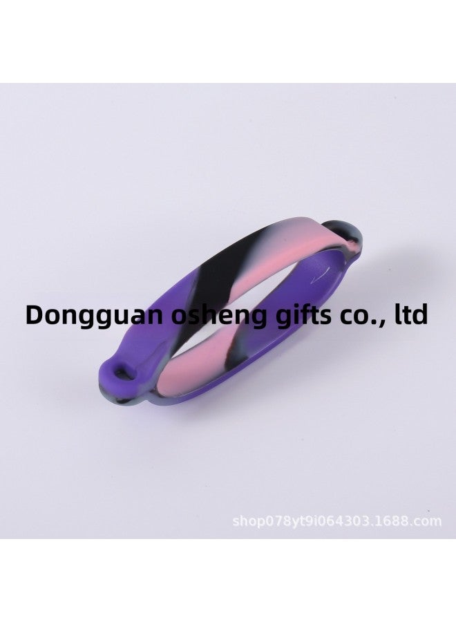 Silicone Water Cup Satchel Rope Ring Buckle Satchel Rope Water Cup Holder Highly Elastic Silicone Water Cup Handle Ring Buckle-Color:Purple Black Powder--ring Set  - Image 1