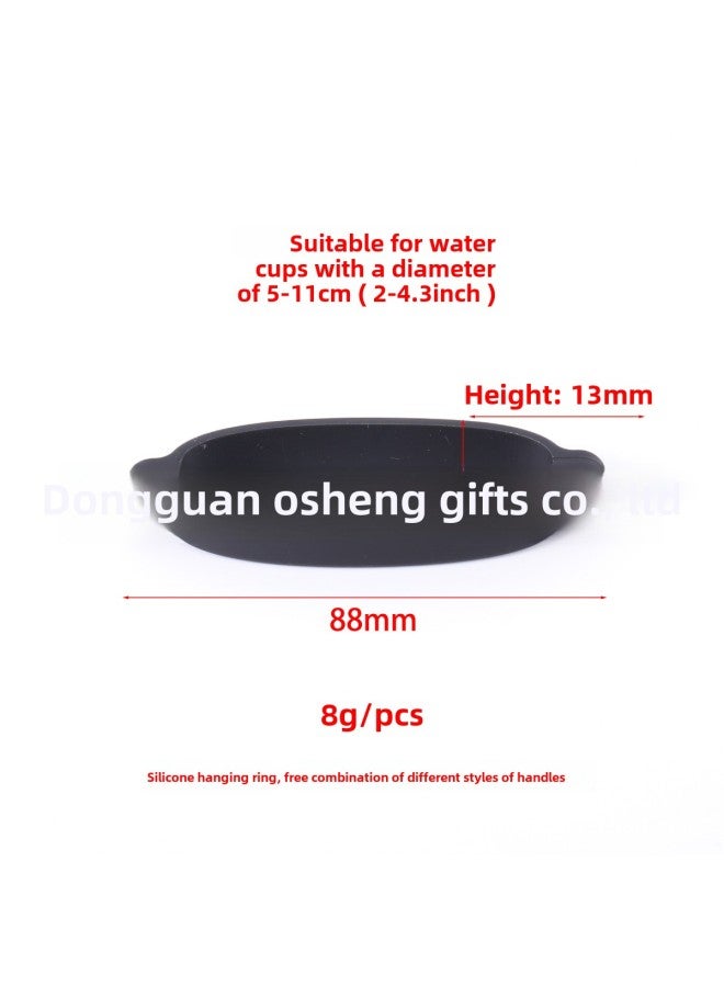 Silicone Water Cup Satchel Rope Ring Buckle Satchel Rope Water Cup Holder Highly Elastic Silicone Water Cup Handle Ring Buckle-Color:Purple Black Powder--ring Set  - Image 2