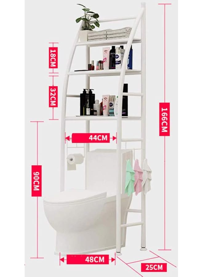 erorex Metal Toilet Cabinet Shelving Kitchen Bathroom Space Saver Shelf Organizer Holder New Generic White - Image 2