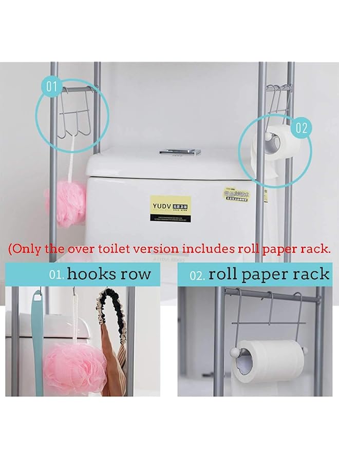 erorex Metal Toilet Cabinet Shelving Kitchen Bathroom Space Saver Shelf Organizer Holder New Generic White - Image 3