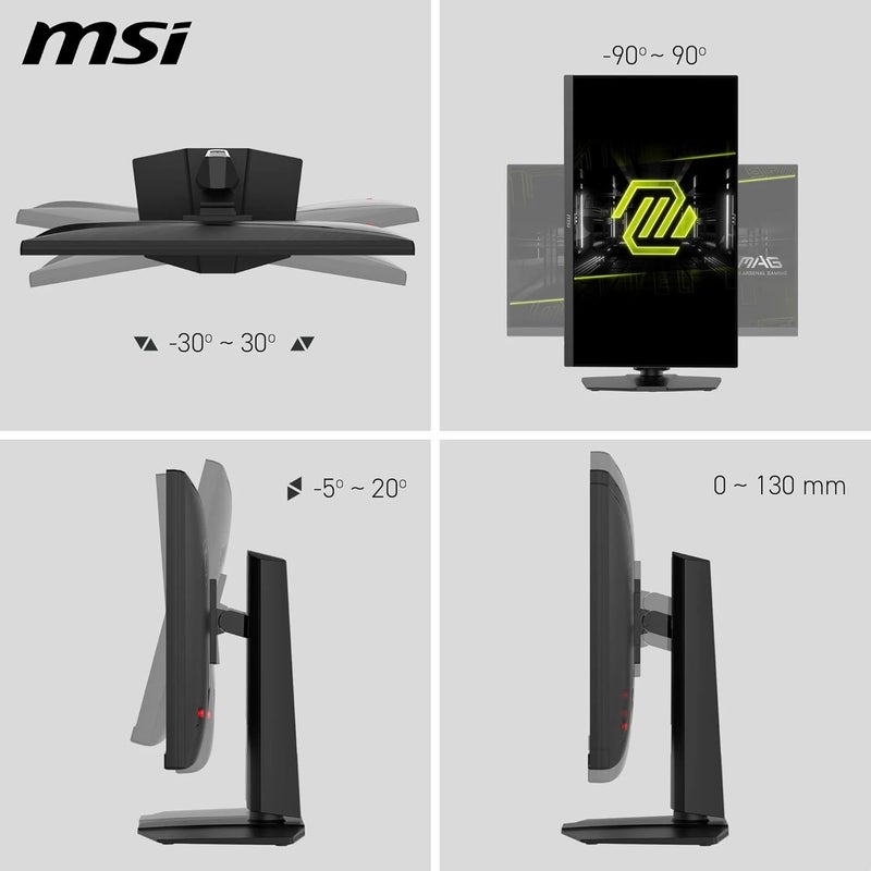 إم اس أي شاشة ألعاب MAG 272URDF E16 مقاس 27 بوصة UHD - لوحة IPS سريعة 3840 x 2160، 0.5 مللي ثانية، DisplayHDR 400، رؤية AI، وضع مزدوج، HDMI 2.1، DP 1.4a، قابل للتعديل بالإمالة والارتفاع، أسود - Image 4