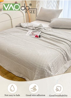 VAOdo Home Waffle Cooling Quilt Cool Touch Fabric Absorbs Body Heat Double Sided Lightweight Cooling Blanket for Hot Sleepers Summer Breathable Bedding Quilt for Night Sweating  - Image 2