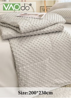 VAOdo Home Waffle Cooling Quilt Cool Touch Fabric Absorbs Body Heat Double Sided Lightweight Cooling Blanket for Hot Sleepers Summer Breathable Bedding Quilt for Night Sweating  - Image 3
