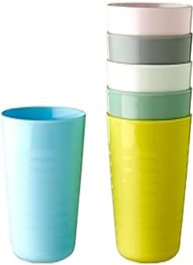 Ikea IKEA Kalas 004.613.79 Childs Plastic Mug Pastel Multicoloured 6 x 17 Centimetre 