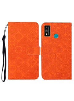جرين تايجر جراب لهاتف Huawei Honor 9X Lite بتصميم عرقي منقوش، جراب جلدي قابل للطي أفقيًا مع حامل وفتحات للبطاقات ومحفظة وحبل تعليق  - Image 1