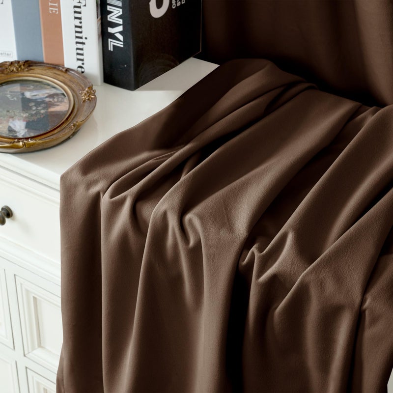 YoungsTex Dark Brown Velvet Curtains 84 Inch Length 2 Panels Set for Living Room, Chocolate Blackout Drapes Thermal Insulated with Grommet Privacy for Dining Bedroom, 2 Panels, 52 X 84 Inch - Image 5