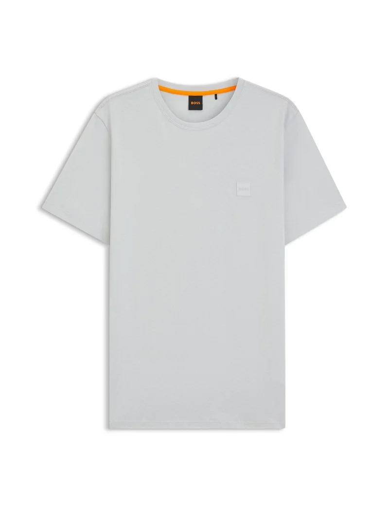 BOSS Light Grey Cotton-jersey T-shirt with logo patch for Men | Best Price UAE