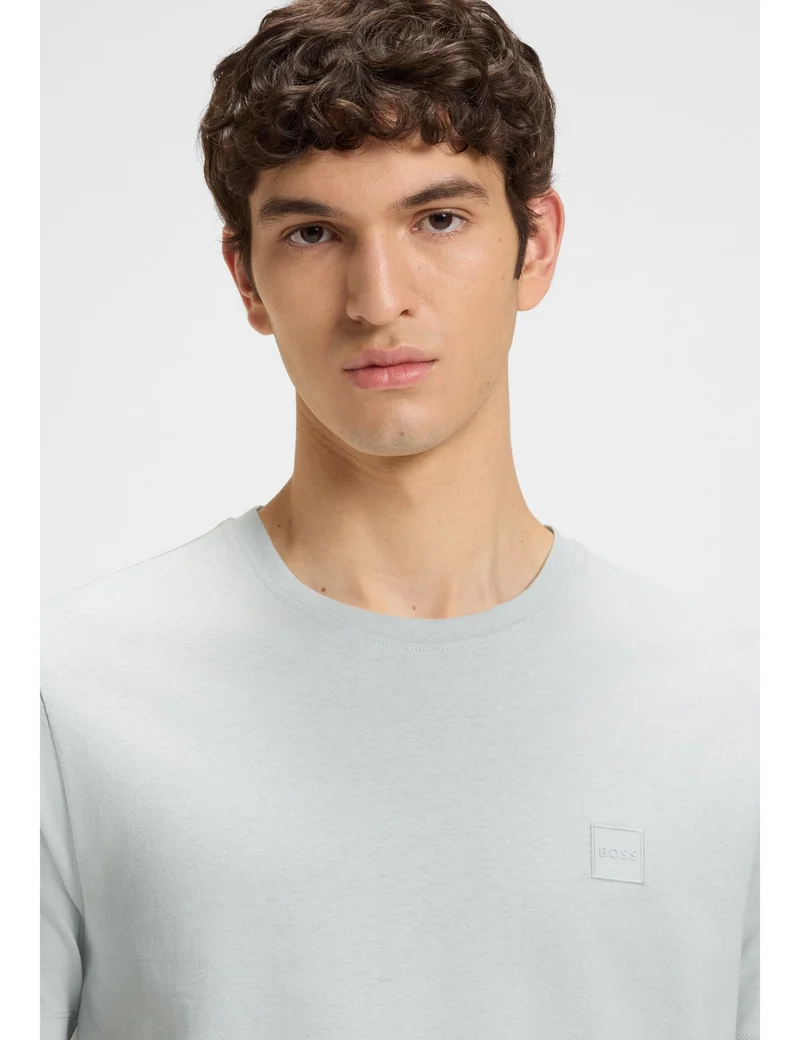 BOSS Light Grey Cotton-jersey T-shirt with logo patch for Men | Best Price UAE