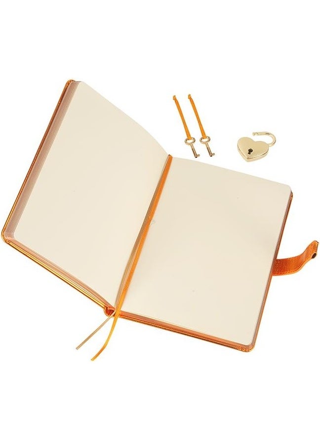 VJ - Victoria's Journals Hush Hush Locked Notebook 13x18 Cm Metallic Orange - Image 1