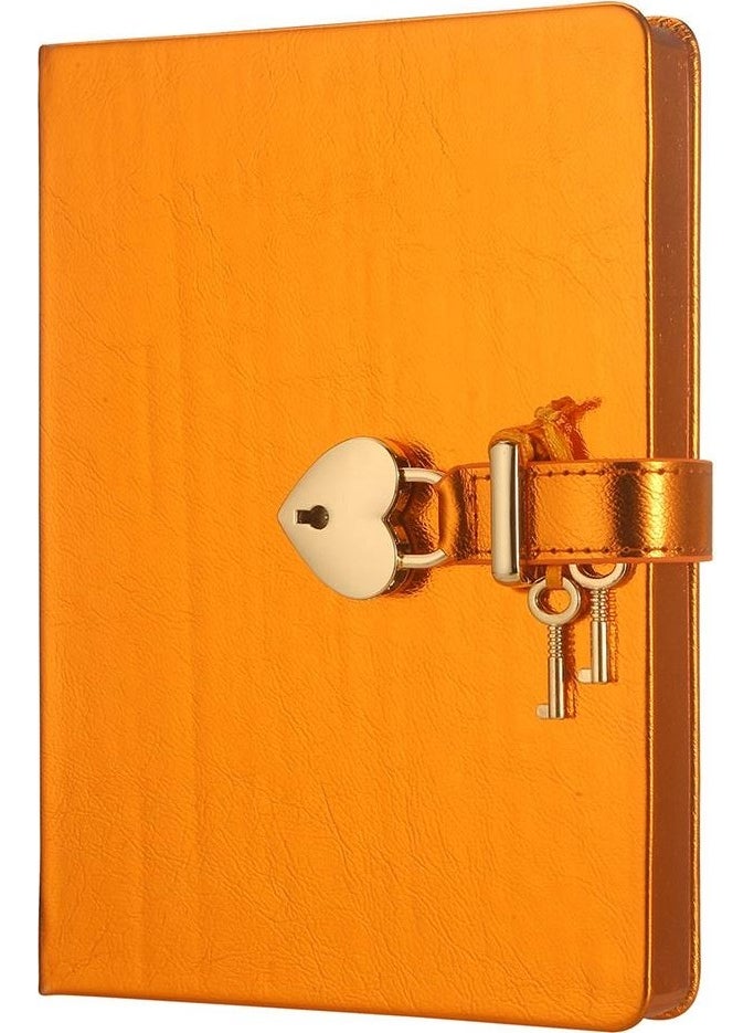 VJ - Victoria's Journals Hush Hush Locked Notebook 13x18 Cm Metallic Orange - Image 1