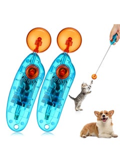 Cat Training Clicker Kit, 2 Pcs Dog Training Clickers Pet Training Clicker with Retractable Target Stick, Positive Behavior Reinforcer for Cats Dog Pets, New Puppy Essentials, Dog Whistle
