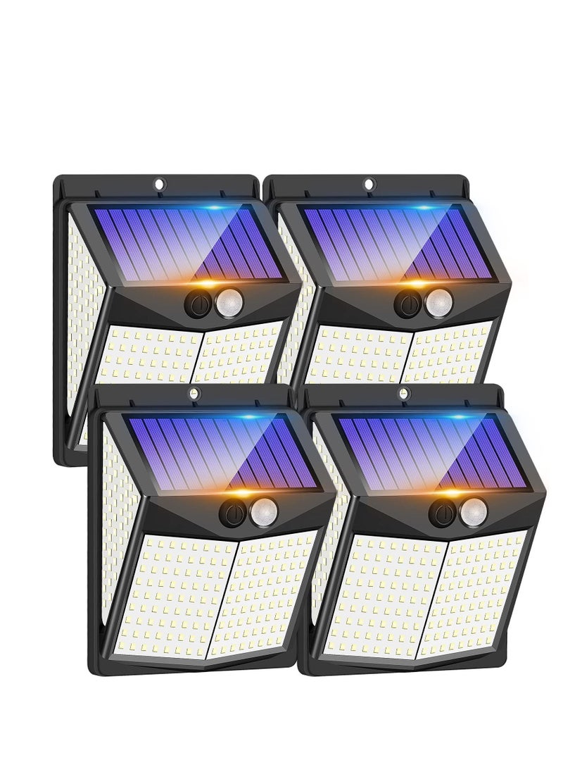 SYOSI Outdoor Solar Lights, 238 LED Solar Security Lights and 3 Modes Motion Sensor 270° Wide Angle Solar Powered Lights IP65 Waterproof Solar Wall Light for Front Door, Yard, Garage, Garden (4 Pack)  - Image 1