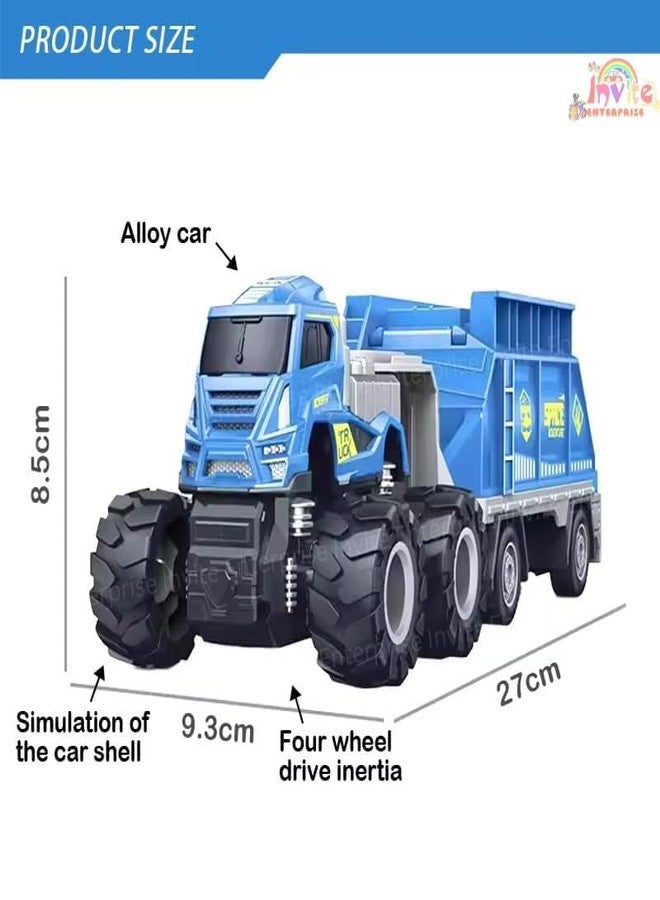Funspark1:43 4WD Diecast Alloy Space Transport Trailer Truck Toys with Friction Powered Miniature Car Vehicle Toy for Kids, Boys and Girls - Image 3
