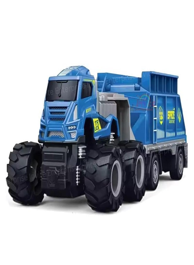 Funspark1:43 4WD Diecast Alloy Space Transport Trailer Truck Toys with Friction Powered Miniature Car Vehicle Toy for Kids, Boys and Girls - Image 1