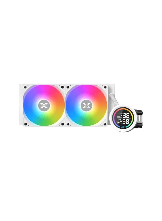 زيجماتيك LK 240 ديجيتال أركتيك (WH AIO، رأس مضخة LCD الرقمية ومروحة 240 مم PWM، وحدة تحكم ARGB صغيرة، مجموعة تثبيت إنتل وأيه إم دي) - Image 1