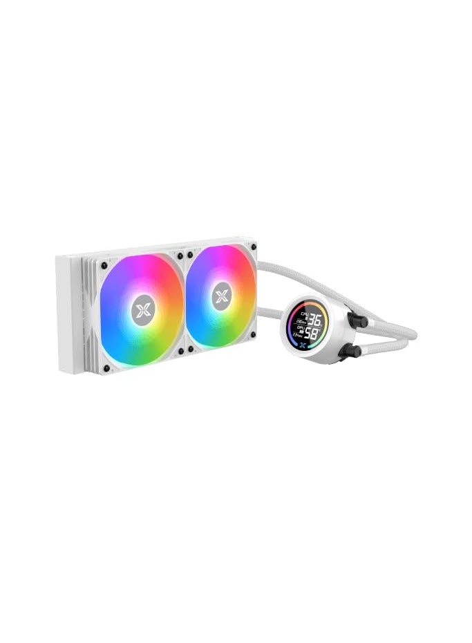 زيجماتيك LK 240 ديجيتال أركتيك (WH AIO، رأس مضخة LCD الرقمية ومروحة 240 مم PWM، وحدة تحكم ARGB صغيرة، مجموعة تثبيت إنتل وأيه إم دي) - Image 3