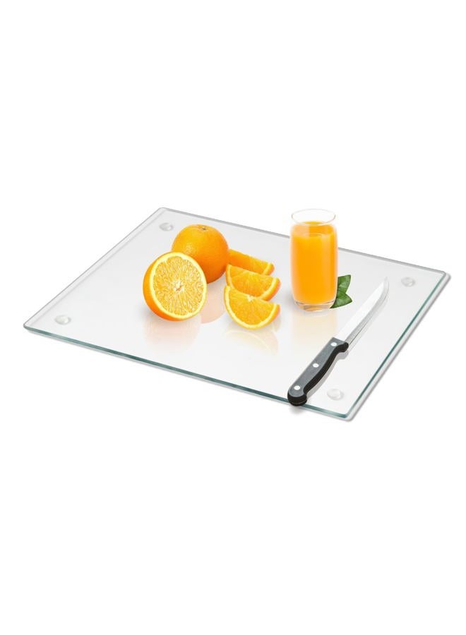 Mymonfif Tempered Glass Cutting Board for Kitchen, Clear Glass Board for Countertop, with Non-Slip Feet, Heat Resistant, Extra Large Size 18x24" 1Pcs - Image 1