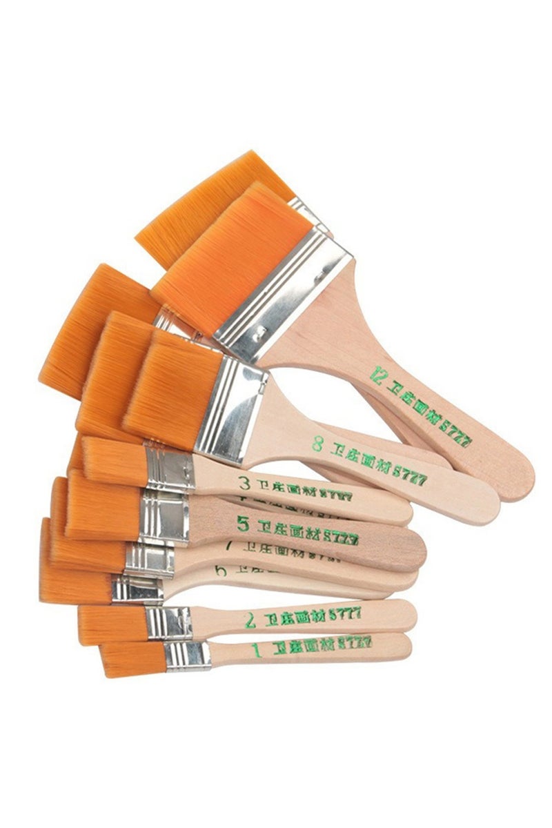 erorex 12PCS 12pcs/set Memory Nylon Paint Brushes Set for Acrylic Oil Drawing Watercolor Wooden Painting Br