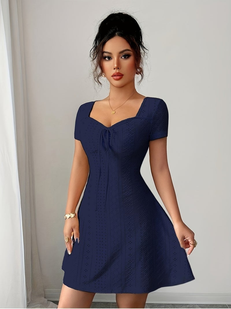 Women'S Summer Jacquard Sexy Slim Fit Mini Dress - Image 4