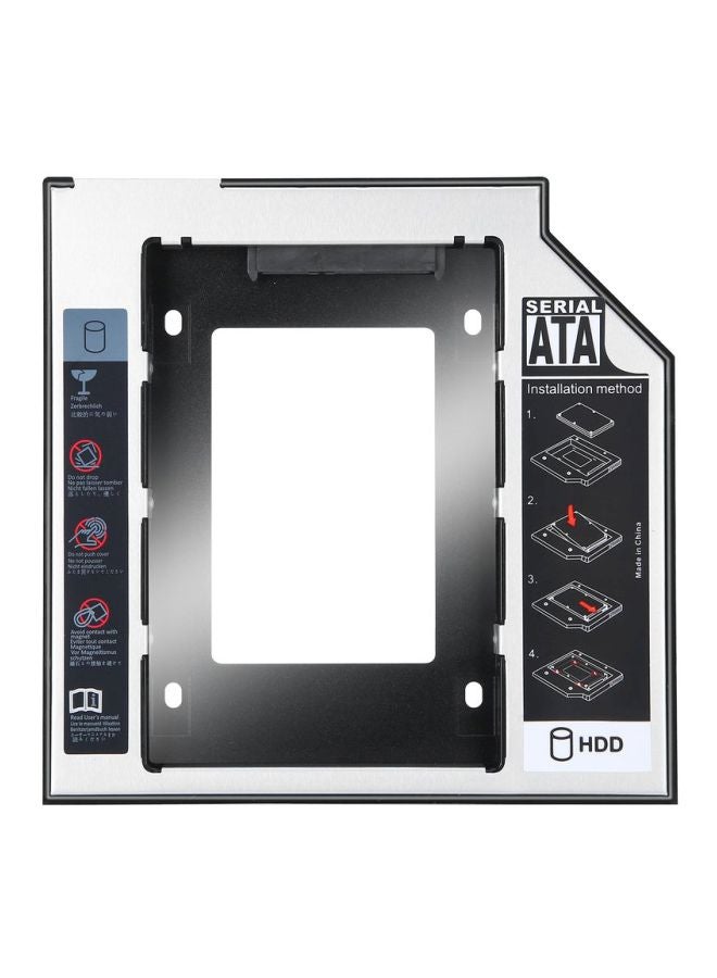 Universal SATA 2nd HDD SSD Hard Drive Caddy Case For CD/DVD-ROM Optical Bay Black - Image 1