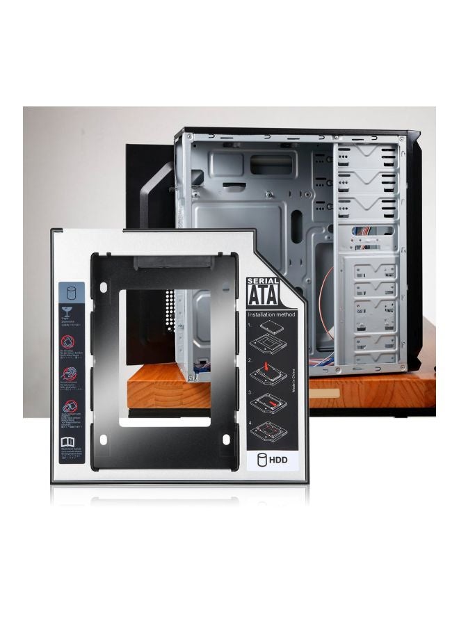 Universal SATA 2nd HDD SSD Hard Drive Caddy Case For CD/DVD-ROM Optical Bay Black - Image 4