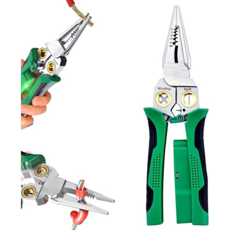8 In 1 Wire Stripper With Voltage Tester 2025 New Multi Function Electric Wire Stripping Tool For Cutting And Pulling Pliers Electrician Repair Tool