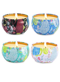 Generic Scented Candles Gift Set Of 4 With Jasmine, Lotus, Lilac Blossoms And White Gardenia, Portable Natural Soy Wax For Travel.  - Image 1