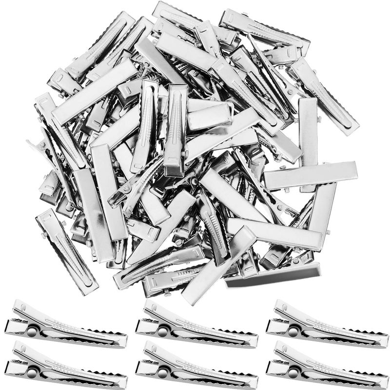 Hotop 200 Pieces Alligator Metal Hair Clips, Duck Bill Hair Clips for Bow Making, Flat Top Single Prong Hairpins Metal Hairclip for Styling DIY Craft Accessories(1.26 Inch) - Image 1
